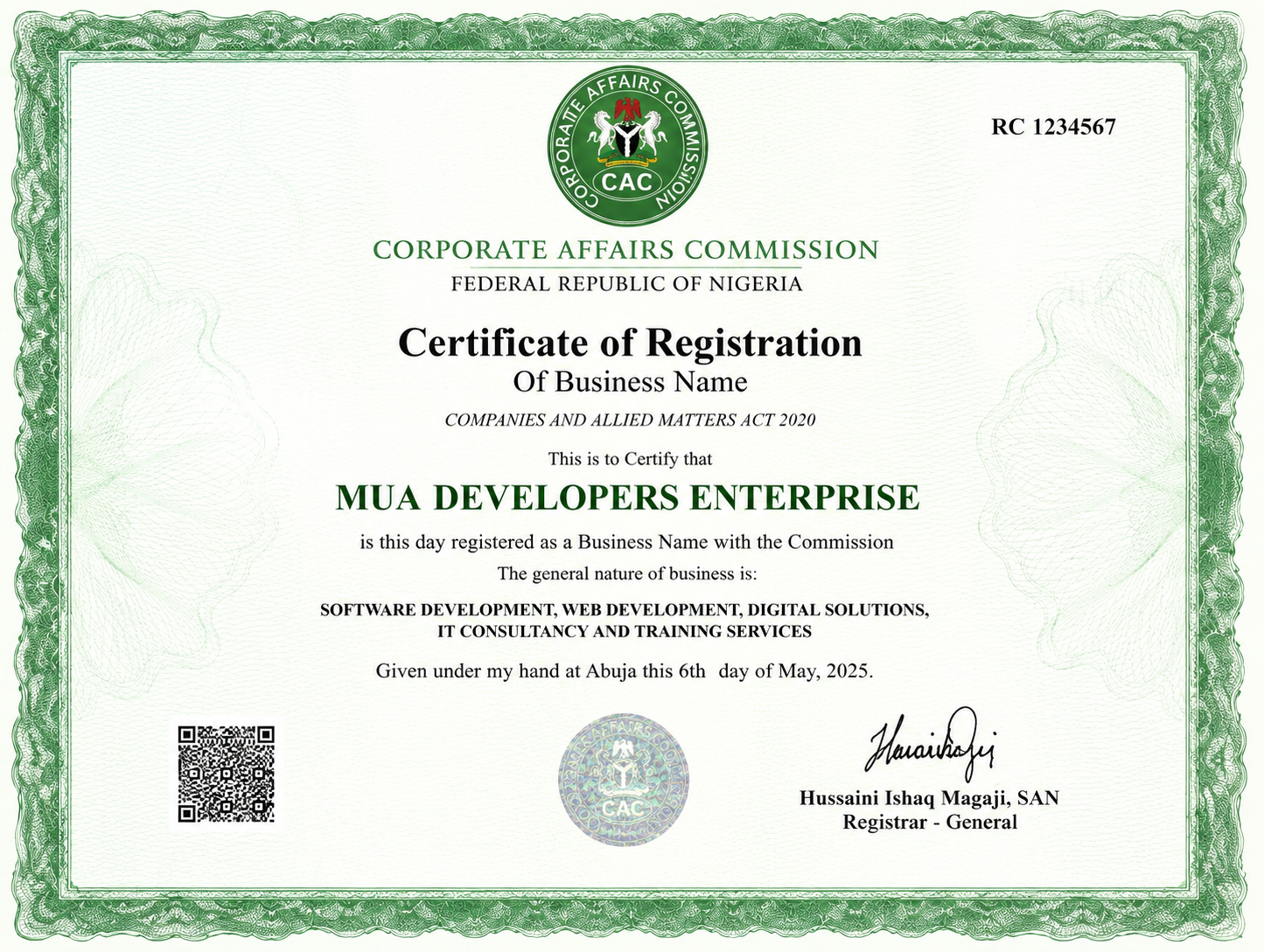 REGISTER YOUR CAC(BUSINESS NAME)